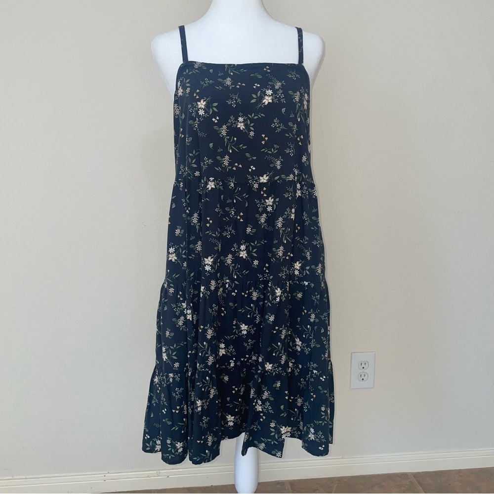 Green floral summer dress